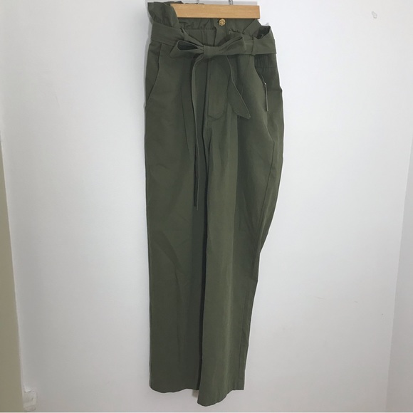 Avec Les Filles Green Cotton Pants - Picture 1 of 13